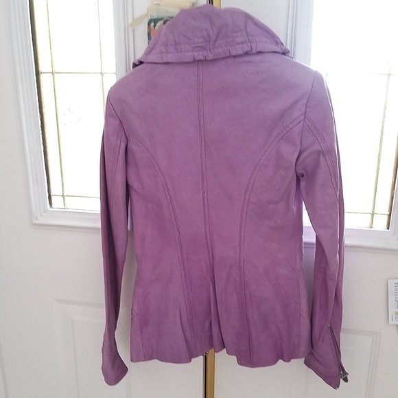 Danier Leather Jacket  Metallic Sheen 3XS  (XXXS) - Picture 5 of 15